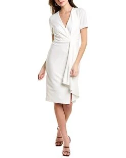 Badgley Mischka Pleated Sheath Dress Women