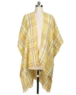 Reverie Plaid Linen-Blend Kimono Women