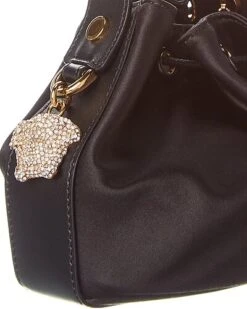 Versace La Medusa Charm Mini Satin & Leather Bucket Bag Women -Women's Fashion General Store 1111066585 RLLD 3
