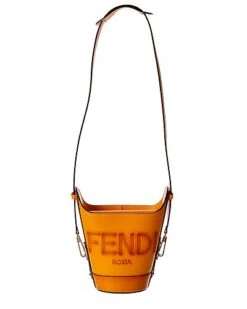 FENDI Logo Leather Bucket Bag Women