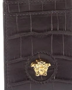 Versace La Medusa Croc-Embossed Leather Card Holder On Chain Women -Women's Fashion General Store 1111313921 RLLD 3