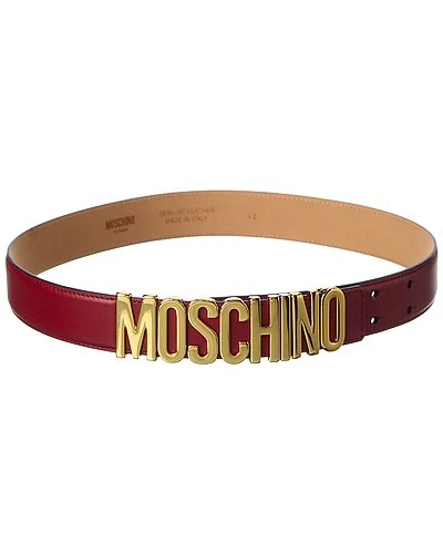 MOSCHINO Logo Lettering Buckle Leather Belt Women 3 MOSCHINO Logo Lettering Buckle Leather Belt Women
