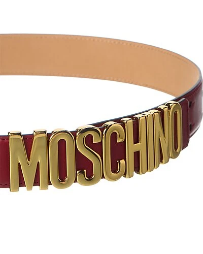 MOSCHINO Logo Lettering Buckle Leather Belt Women 4 MOSCHINO Logo Lettering Buckle Leather Belt Women - Image 2
