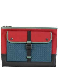 Bottega Veneta Front Pocket Leather Clutch Women