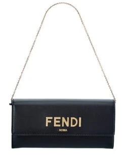 FENDI FF Leather Continental Wallet On Chain Women