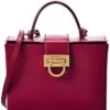 Salvatore Ferragamo Trifolio Top Handle Leather Satchel Women