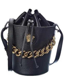 Versace La Medusa Leather Bucket Bag Women
