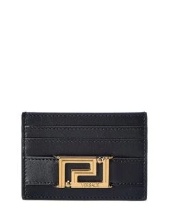 Versace Greca Leather Card Case Women