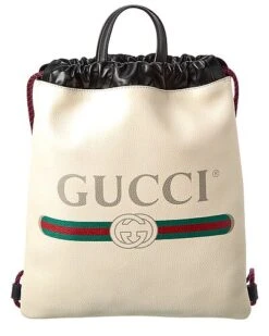 Gucci Drawstring Leather Backpack Women