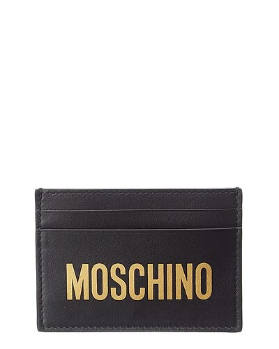 MOSCHINO Logo Print Leather Card Holder Women 3 MOSCHINO Logo Print Leather Card Holder Women