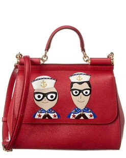 Dolce & Gabbana Sicily Leather Satchel Women