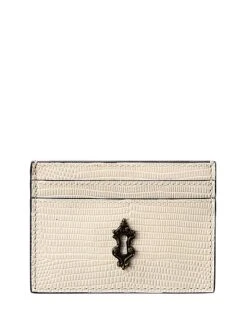 MOSCHINO Logo Embossed Leather Card Holder Women