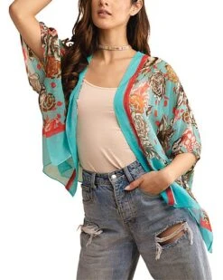 Brielle Printed Short Poncho Women