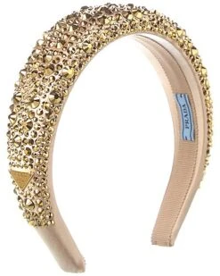Prada Satin & Crystal Headband Women