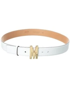 MOSCHINO Logo Buckle Leather Belt Women