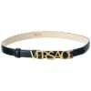 Versace Lettering Logo Leather Belt Women