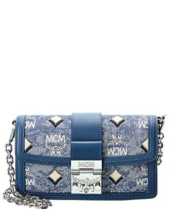 MCM Gretl Mini Vintage Jacquard Monogram Canvas & Leather Crossbody Women