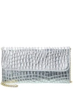 Terina Croc-Embossed Leather Clutch Women
