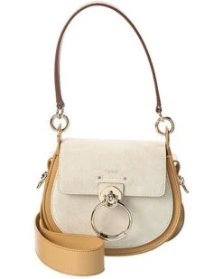 Chloé Tess Small Leather & Suede Shoulder Bag Women