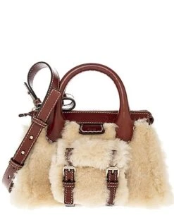 Chloé Edith Mini Bag Shearling & Leather Crossbody Women