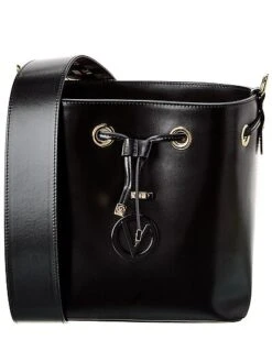 By Mario Valentino Karl Rope Guitar Leather Bucket Bag Women