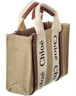Chloé Woody Mini Canvas & Leather Tote Women -Women's Fashion General Store 1161404062 RLLD 3
