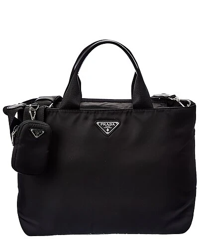 Prada Logo Nylon Tote Women 3 Prada Logo Nylon Tote Women