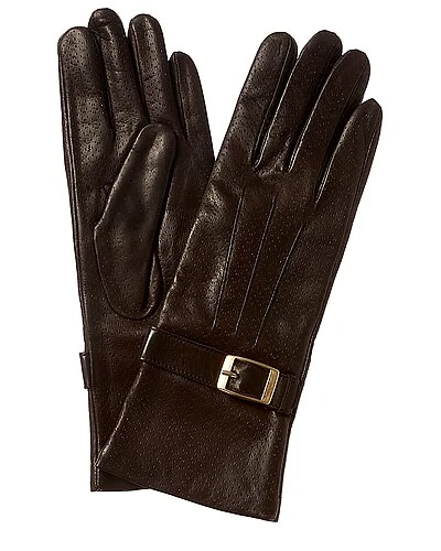 Belted Wool-Lined Leather Gloves Women 3 Belted Wool-Lined Leather Gloves Women