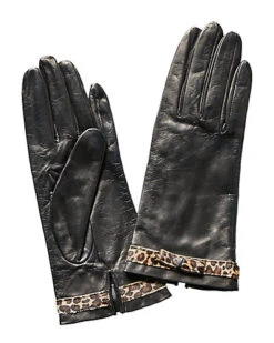 Black Silk-Lined Leather Gloves Women