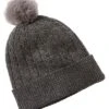Contrast Pom Cable Cashmere Hat Women