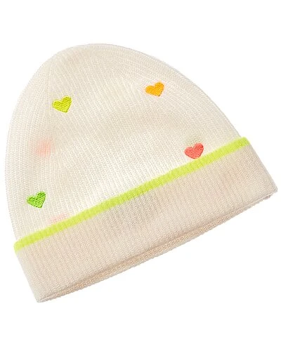 Rainbow Heart Embroidery Cashmere Beanie Women 3 Rainbow Heart Embroidery Cashmere Beanie Women