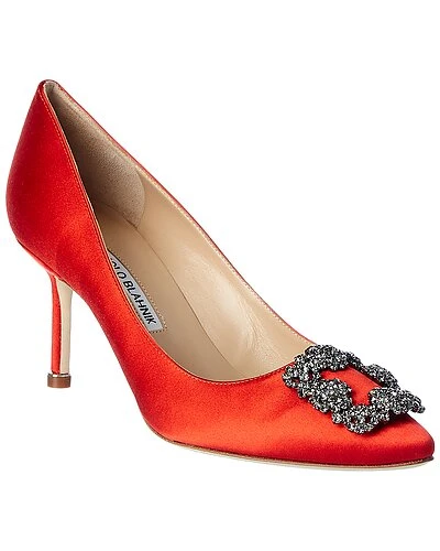 Manolo Blahnik Hangisi 70 Satin Pump Women 3 Manolo Blahnik Hangisi 70 Satin Pump Women