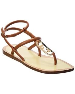 FENDI O'Lock Leather Sandal Women