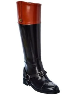 Gucci Harness Leather Knee-High Boot Women