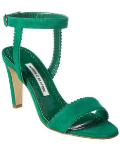 Manolo Blahnik Emirena 90 Suede Sandal Women