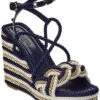 Valentino Rockstud 120 Leather & Rope Wedge Sandal Women -Women's Fashion General Store 1313431144 RLLD 1