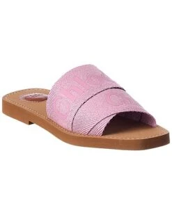 Chloé Woody Logo Canvas Slide Women