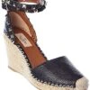 Valentino Rockstud 85 Grainy Leather Wedge Sandal Women