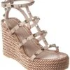 Valentino Rockstud 95 Leather Wedge Sandal Women