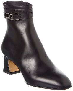 Salvatore Ferragamo Rego Leather Bootie Women