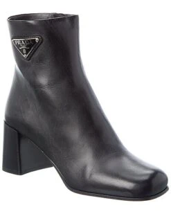 Prada Logo Leather Boot Women
