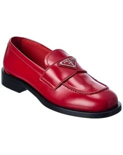 Prada Logo Leather Loafer Women