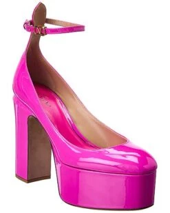 Valentino VLogo 120 Patent Ankle Strap Platform Pump Women