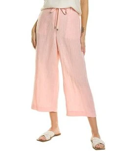Columbus Cropped Wide Leg Linen Pant Women