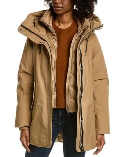 Mackage Kinslee 2-In-1 Oversized Leather-Trim Down Parka Women
