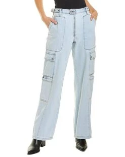 Super Blue Straight Cargo Jean Women