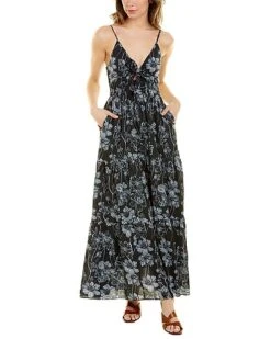 Sleeveless Tie Front Maxi Dress Women