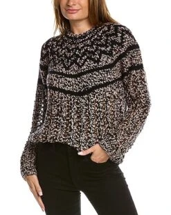 THEORY Chevron Wool & Cashmere-Blend Sweater Women