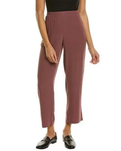EILEEN FISHER Crepe Straight Silk Ankle Pant Women