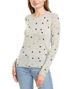 Star Print Cashmere Crewneck Sweater Women